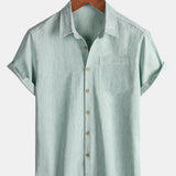 Comfort Sport Solid Green Short Sleeve Shirt