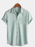 Comfort Sport Solid Green Short Sleeve Shirt