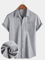 Comfort Sport Casual Solid Grey Short Sleeve Shirt