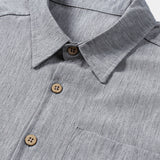 Comfort Sport Casual Solid Grey Short Sleeve Shirt