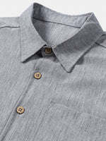 Comfort Sport Casual Solid Grey Short Sleeve Shirt
