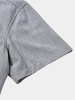 Comfort Sport Casual Solid Grey Short Sleeve Shirt