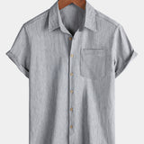 Comfort Sport Casual Solid Grey Short Sleeve Shirt