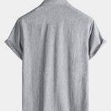 Comfort Sport Casual Solid Grey Short Sleeve Shirt