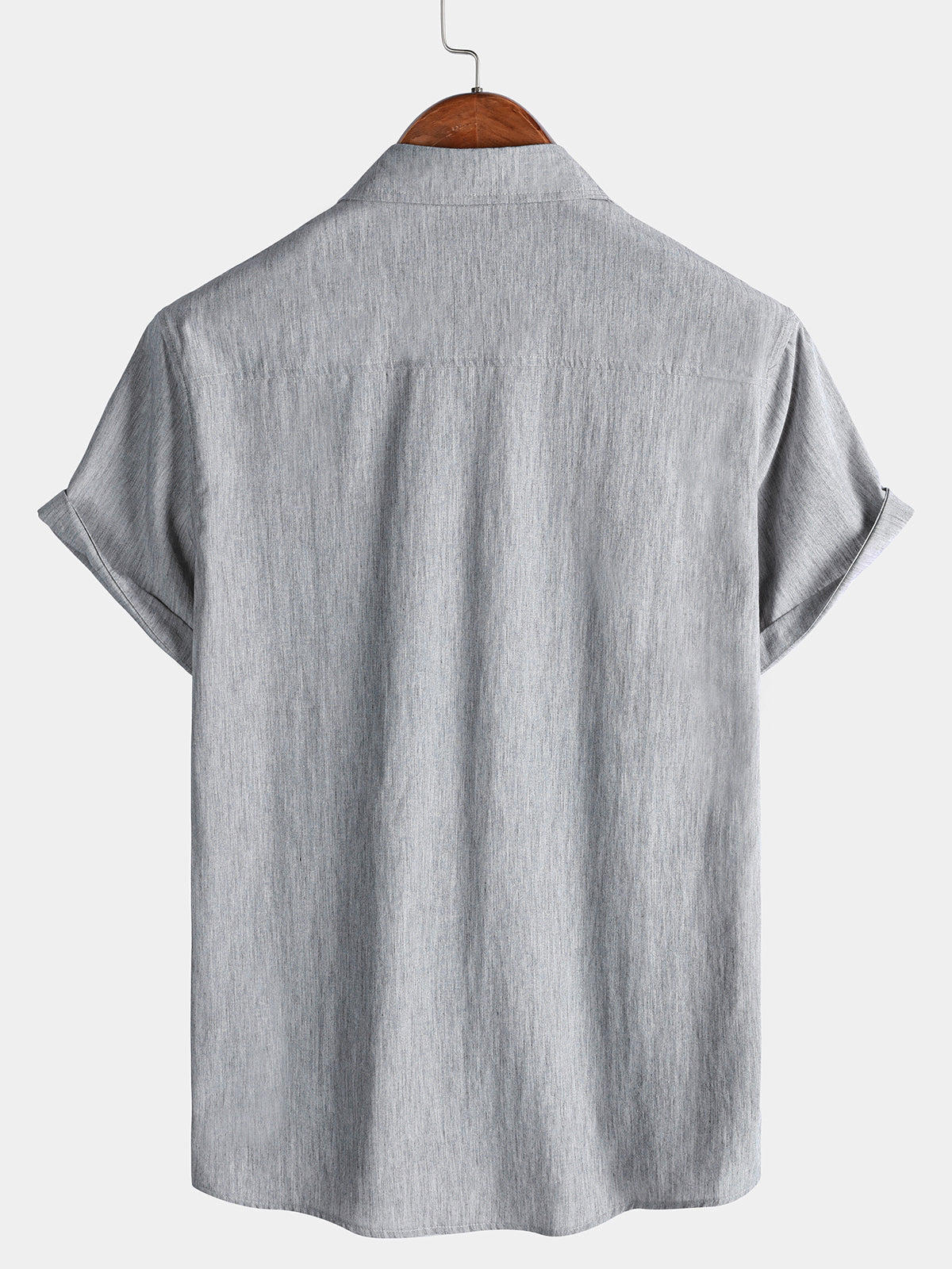 Comfort Sport Casual Solid Grey Short Sleeve Shirt