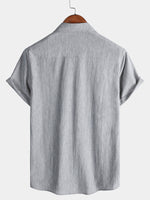 Comfort Sport Casual Solid Grey Short Sleeve Shirt