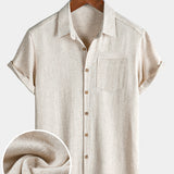 Comfort Sport Solid Beige Short Sleeve Shirt