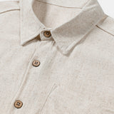 Comfort Sport Solid Beige Short Sleeve Shirt