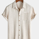 Comfort Sport Solid Beige Short Sleeve Shirt