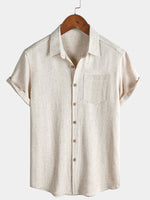 Comfort Sport Solid Beige Short Sleeve Shirt