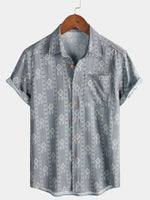 Grey Aztec Vintage Short-Sleeve Shirt