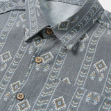 Grey Aztec Vintage Short-Sleeve Shirt