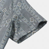 Grey Aztec Vintage Short-Sleeve Shirt
