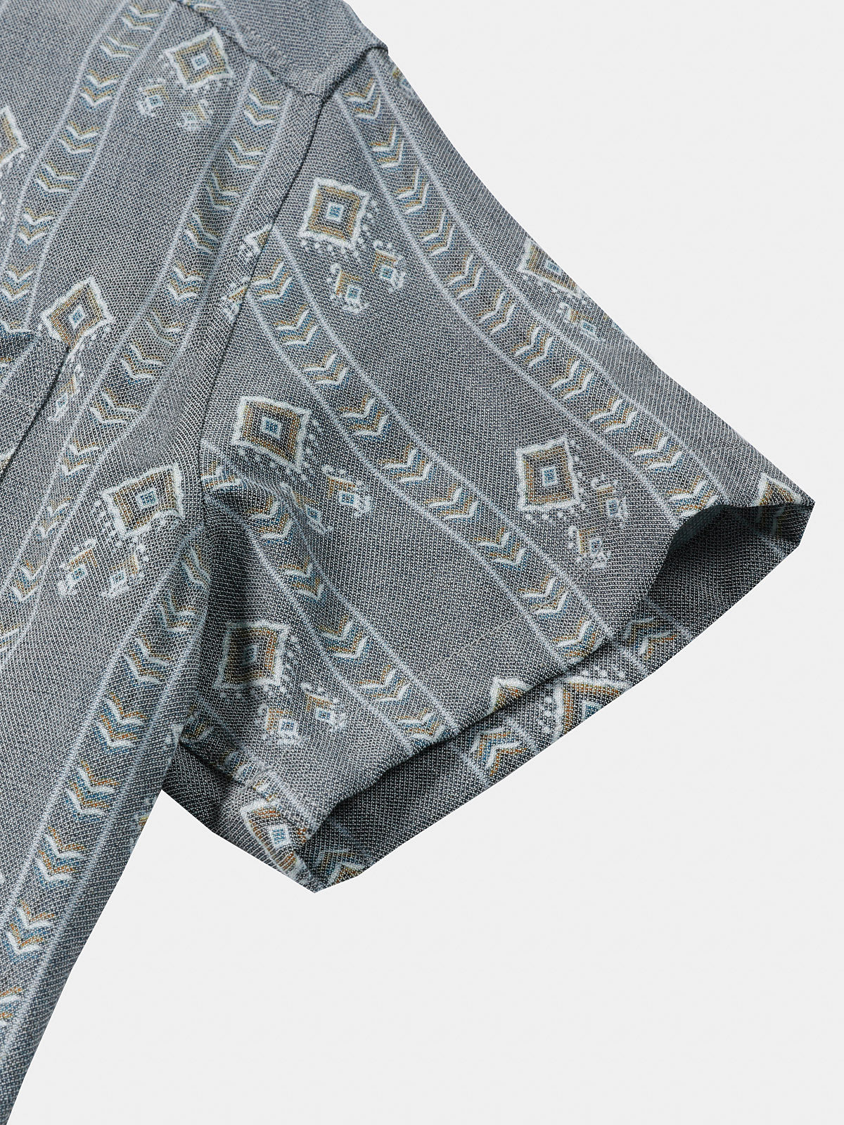 Grey Aztec Vintage Short-Sleeve Shirt