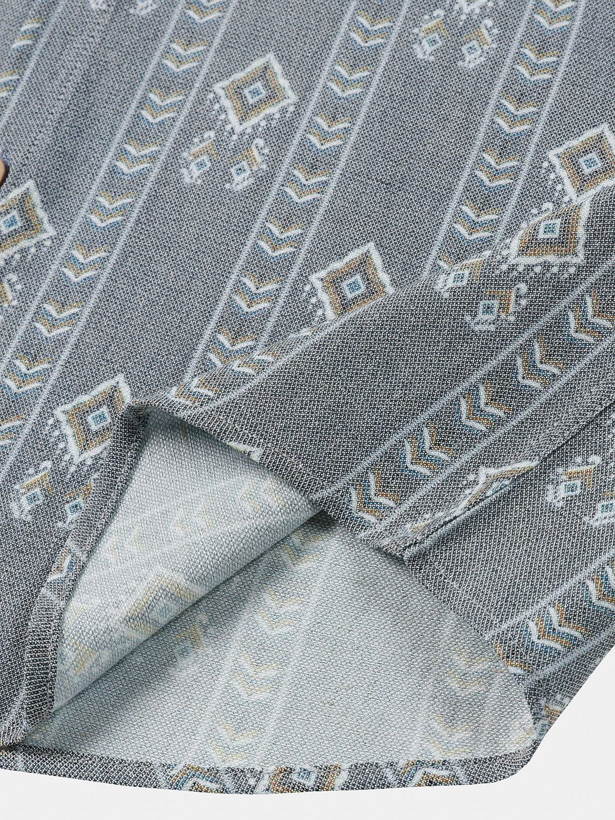 Grey Aztec Vintage Short-Sleeve Shirt