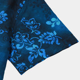 Blue Hawaiian Floral Vacation Style Short Sleeve Shirt