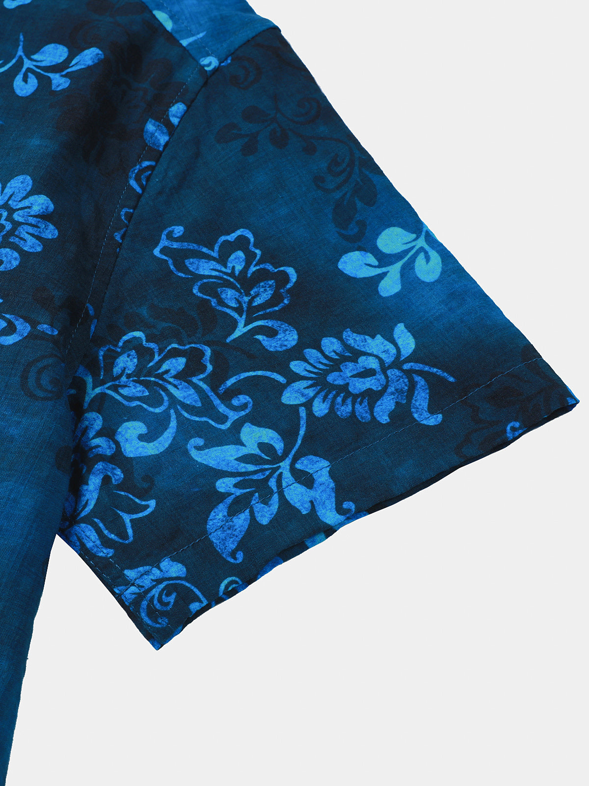 Blue Hawaiian Floral Vacation Style Short Sleeve Shirt