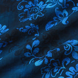 Blue Hawaiian Floral Vacation Style Short Sleeve Shirt