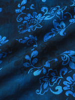 Blue Hawaiian Floral Vacation Style Short Sleeve Shirt