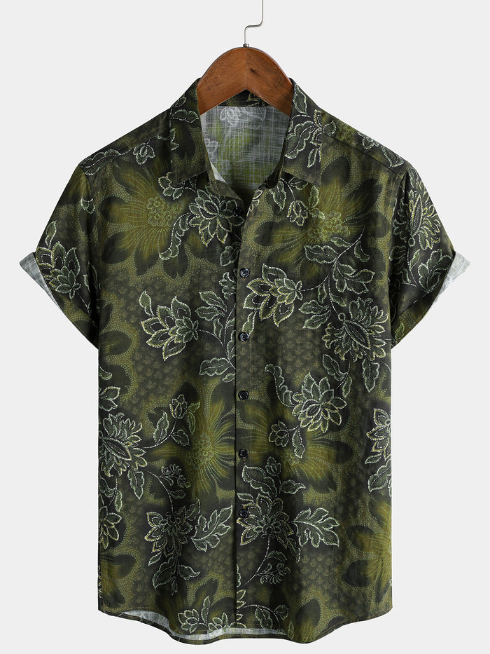 Green Vintage Floral Shirt