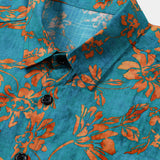 Soft and Breathable Retro Floral Pattern Short Sleeve Shirt