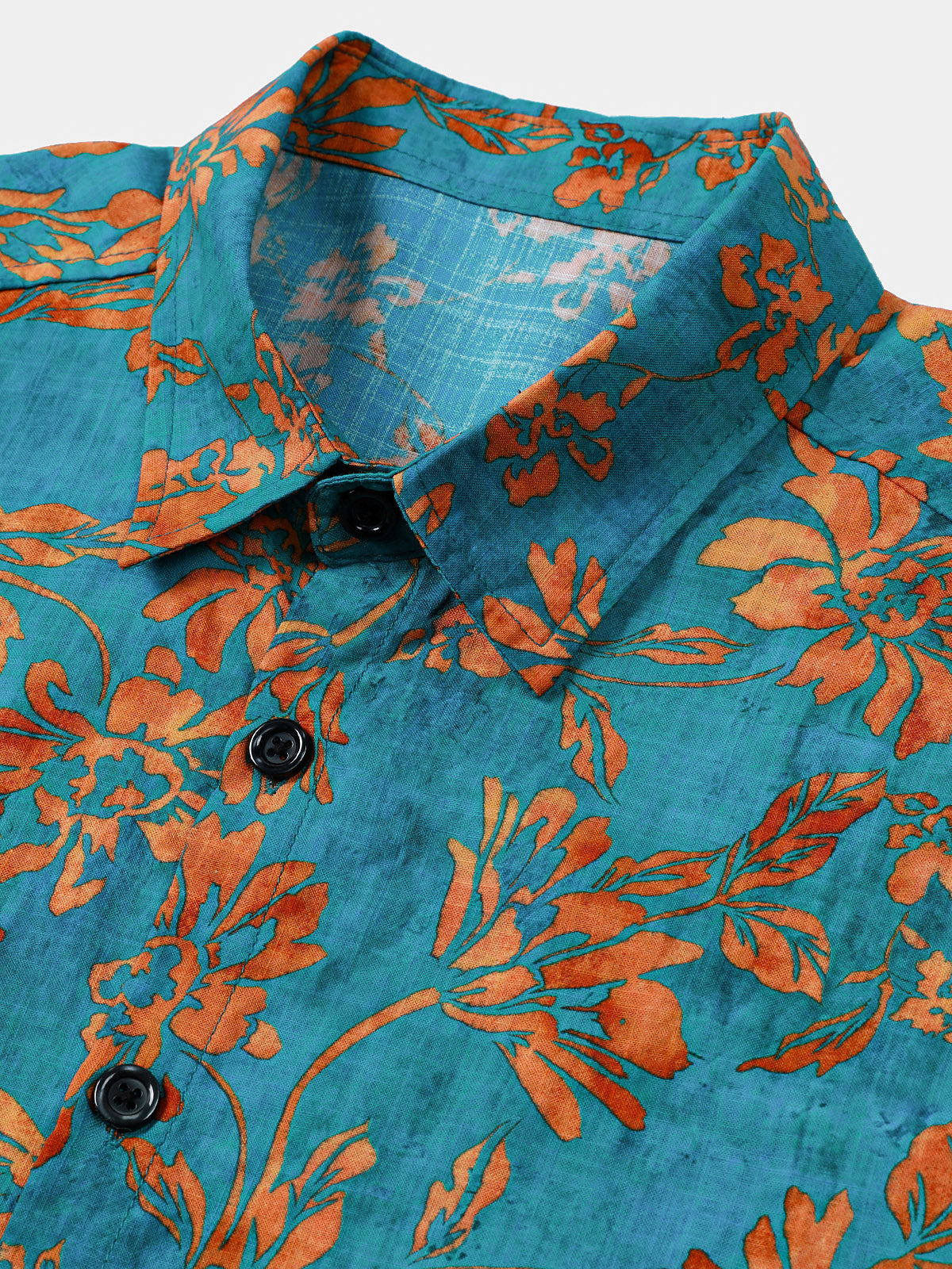 Soft and Breathable Retro Floral Pattern Short Sleeve Shirt