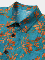 Soft and Breathable Retro Floral Pattern Short Sleeve Shirt