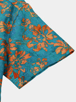Soft and Breathable Retro Floral Pattern Short Sleeve Shirt