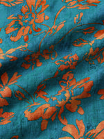 Soft and Breathable Retro Floral Pattern Short Sleeve Shirt