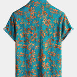 Soft and Breathable Retro Floral Pattern Short Sleeve Shirt