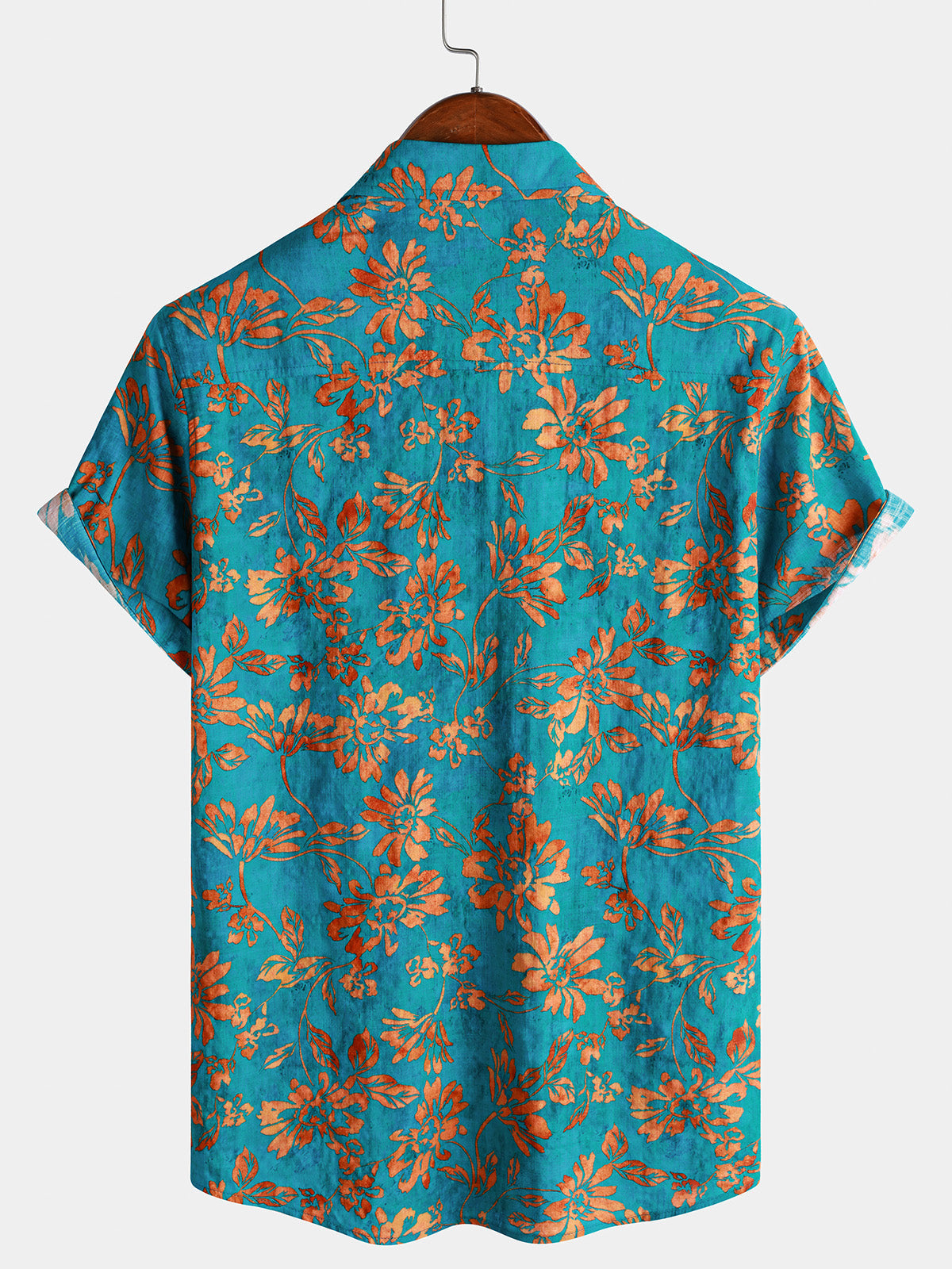 Soft and Breathable Retro Floral Pattern Short Sleeve Shirt