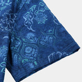 Blue Hawaiian Floral Print Short Sleeve Shirt
