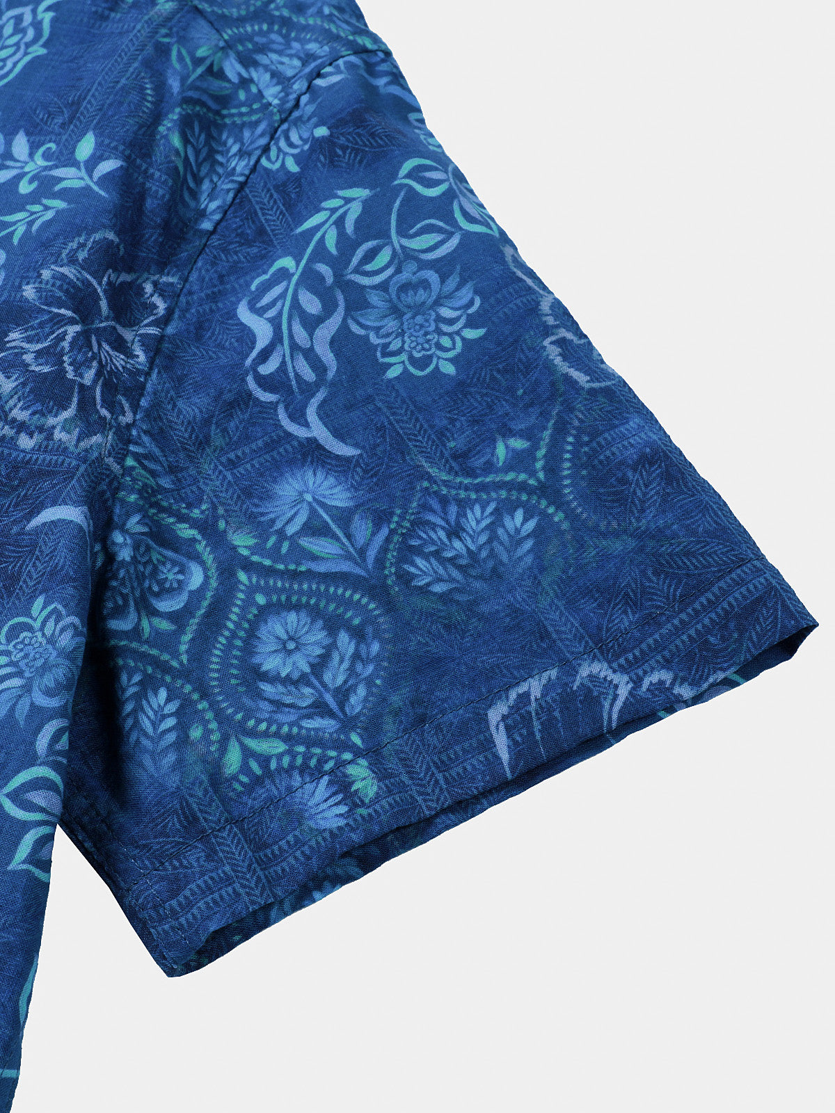 Blue Hawaiian Floral Print Short Sleeve Shirt