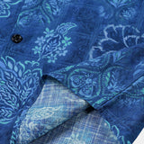 Blue Hawaiian Floral Print Short Sleeve Shirt