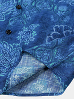 Blue Hawaiian Floral Print Short Sleeve Shirt