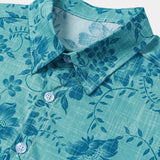 Vintage Hawaiian Floral Print Light Short Sleeve Shirt