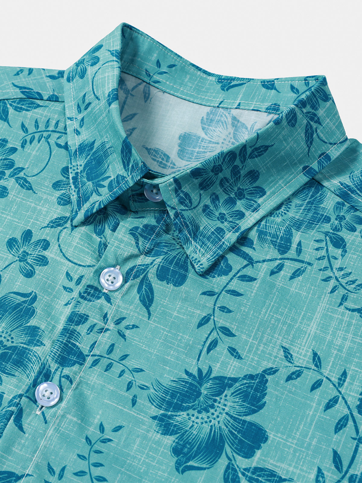 Vintage Hawaiian Floral Print Light Short Sleeve Shirt