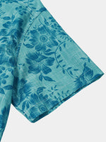 Vintage Hawaiian Floral Print Light Short Sleeve Shirt