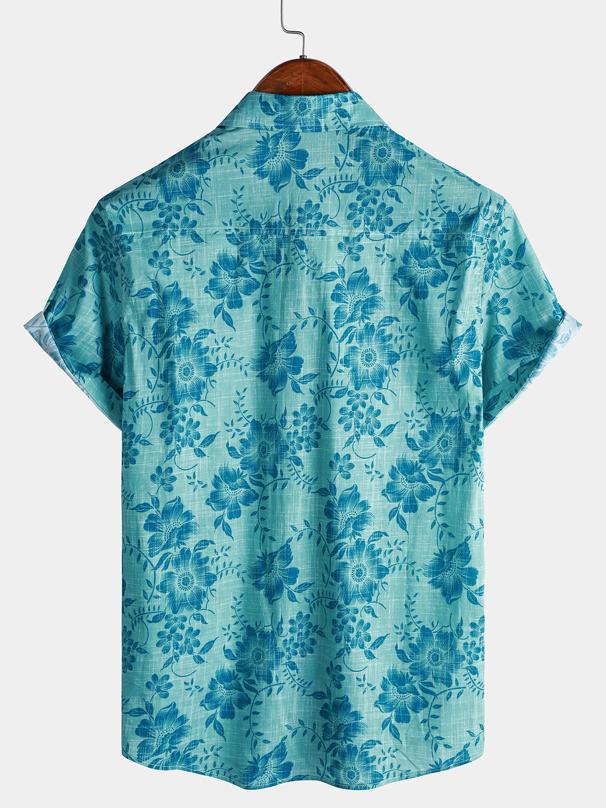 Vintage Hawaiian Floral Print Light Short Sleeve Shirt