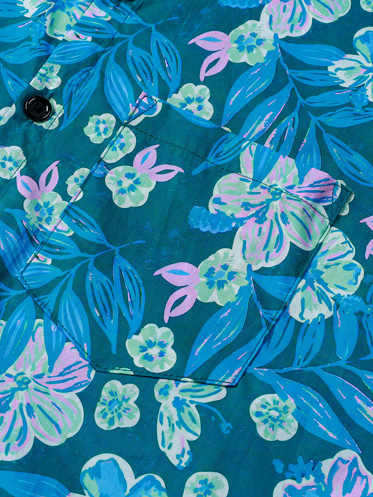 Blue Floral Hawaiian Shirt