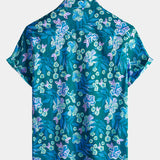 Blue Floral Hawaiian Shirt
