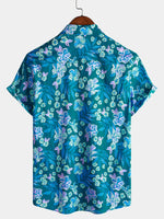 Blue Floral Hawaiian Shirt