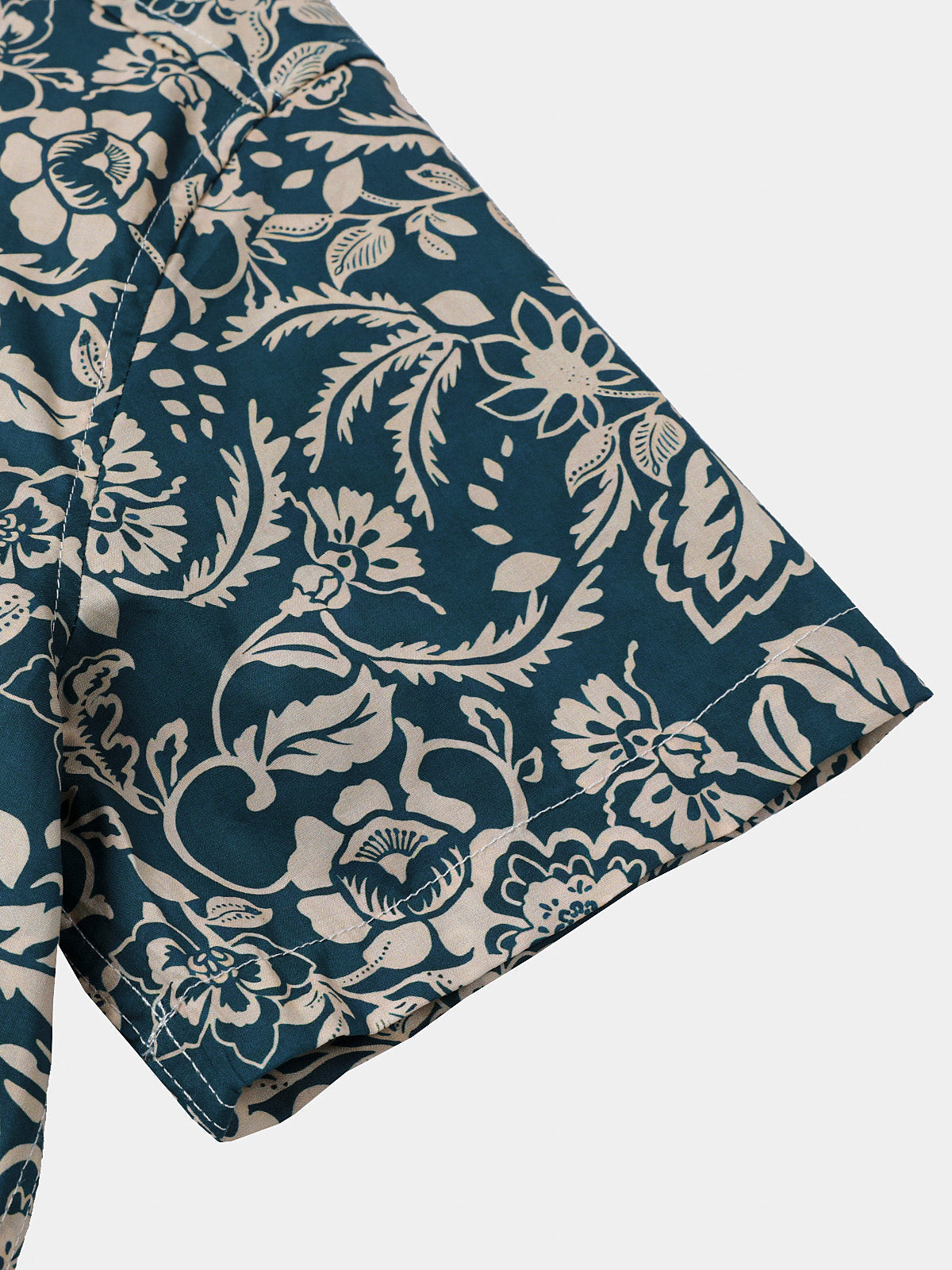 Green Vintage Hawaiian Paisley Floral Vacation Style Short Sleeve Shirt