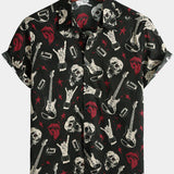 Hawaiian Skull & Guitar Rock Shirt