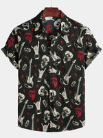 Hawaiian Skull & Guitar Rock Shirt
