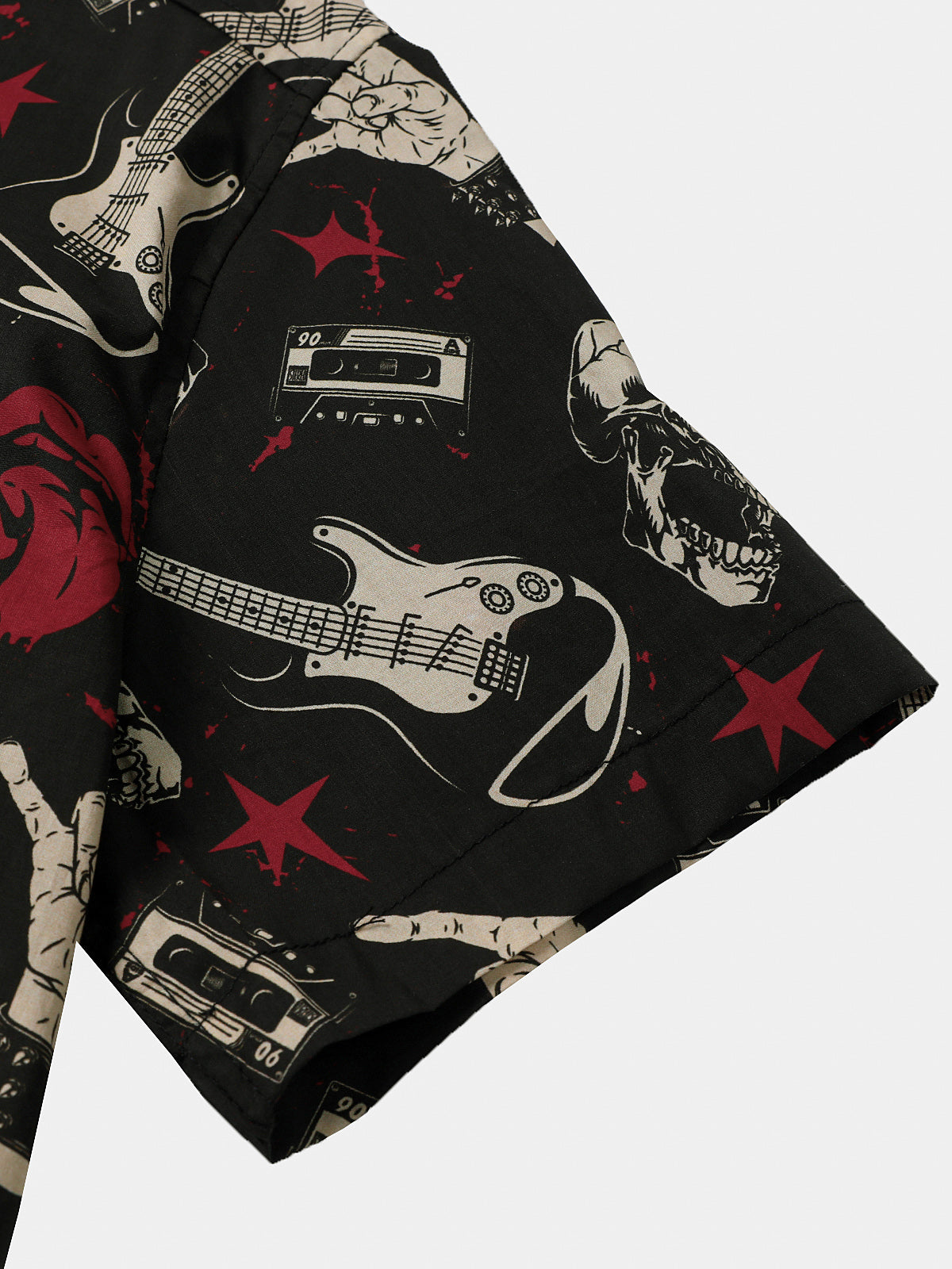 Hawaiian Skull & Guitar Rock Shirt