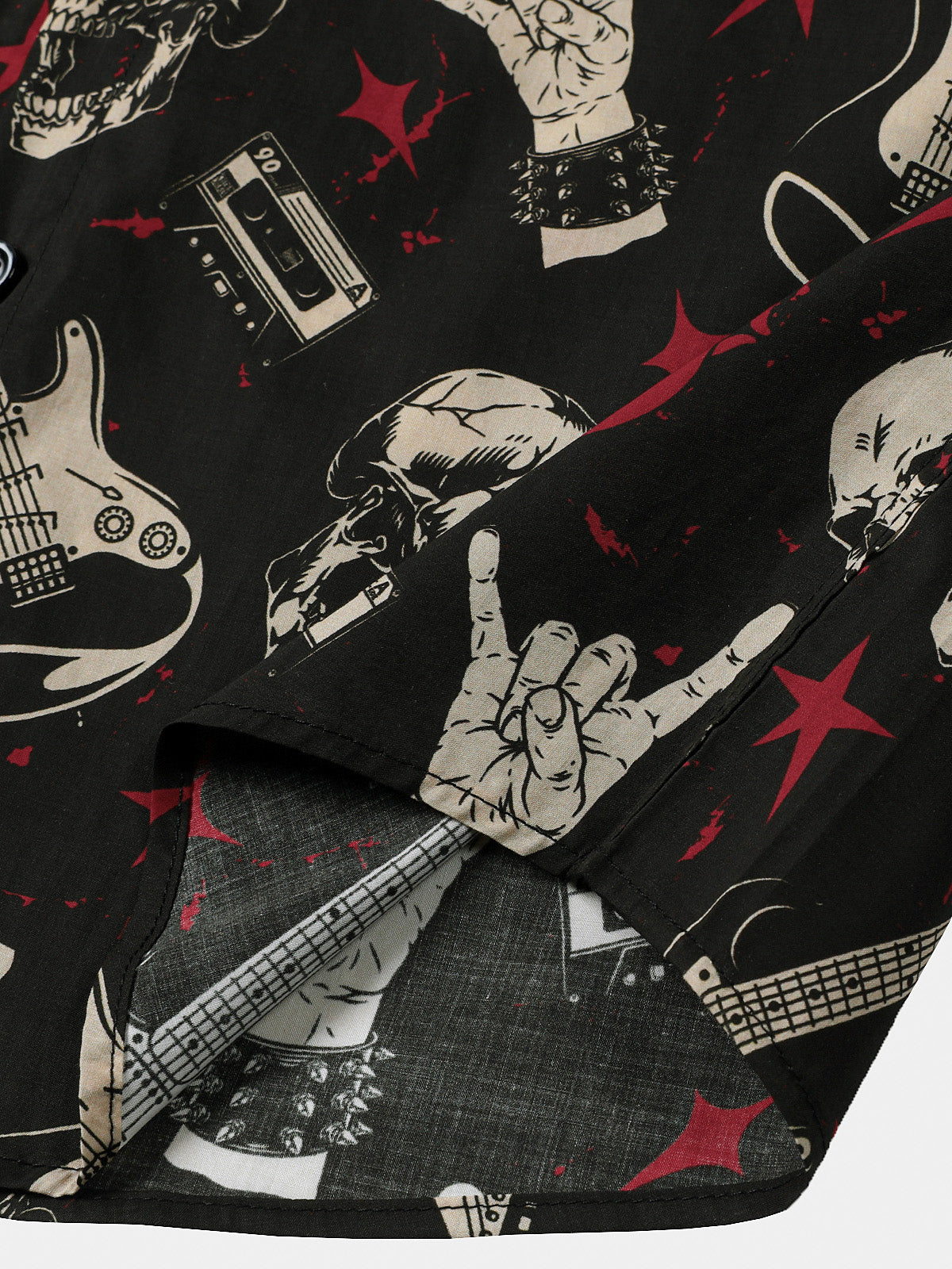 Hawaiian Skull & Guitar Rock Shirt