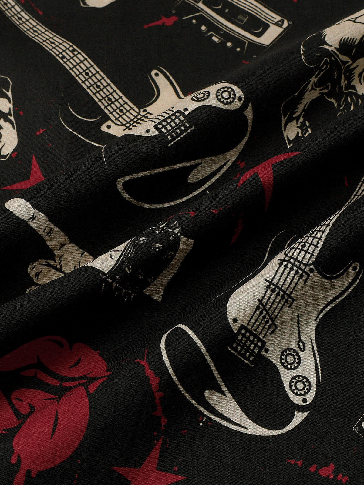 Hawaiian Skull & Guitar Rock Shirt