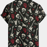 Hawaiian Skull & Guitar Rock Shirt