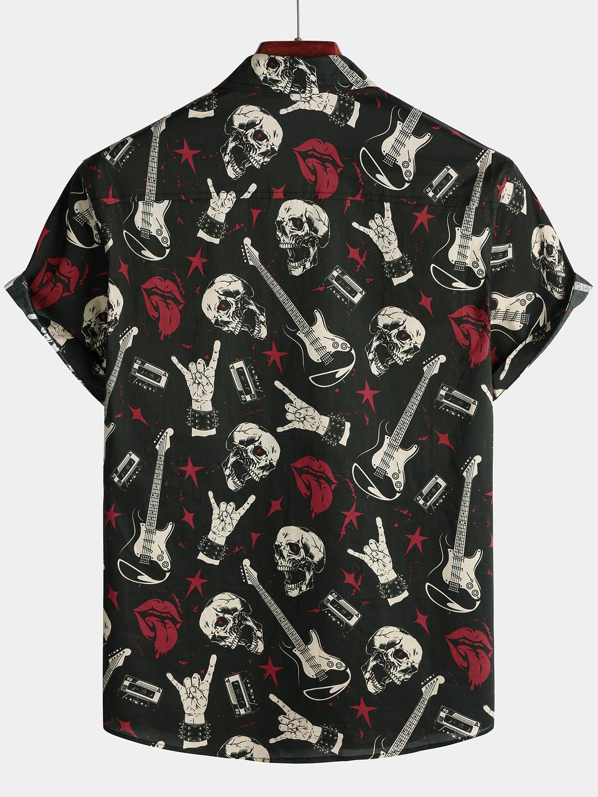 Hawaiian Skull & Guitar Rock Shirt